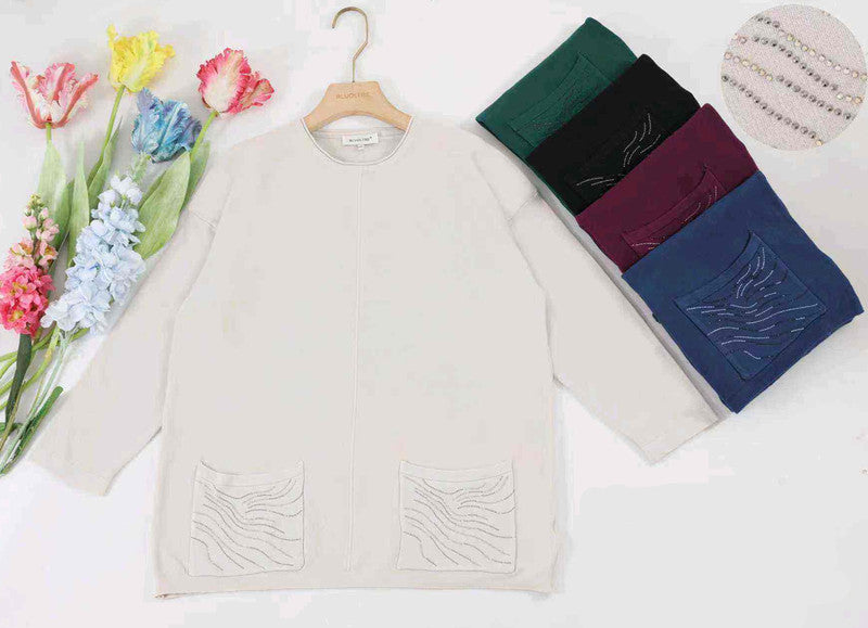 Maglia donna Blu Oltre all'ingrosso modello NBM85118 - L&Y