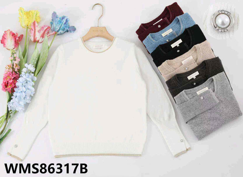 Maglia donna Blu Oltre all'ingrosso modello WMS86317B - L&Y