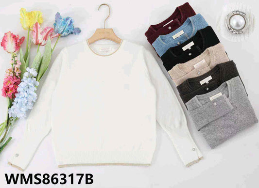 Maglia donna Blu Oltre all'ingrosso modello WMS86317B - L&Y