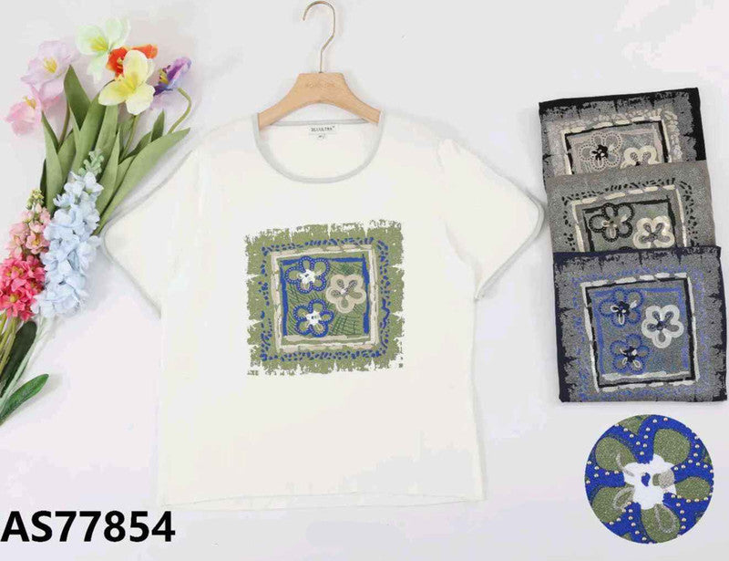 T-shirt donna Blu Oltre all'ingrosso modello AS77854 - L&Y