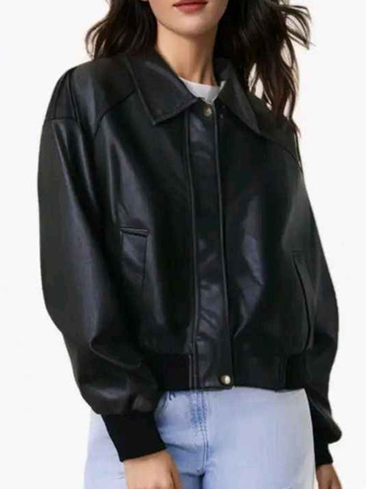 Giacca di ecopelle donna Blu Deise all'ingrosso modello AY923 - L&Y