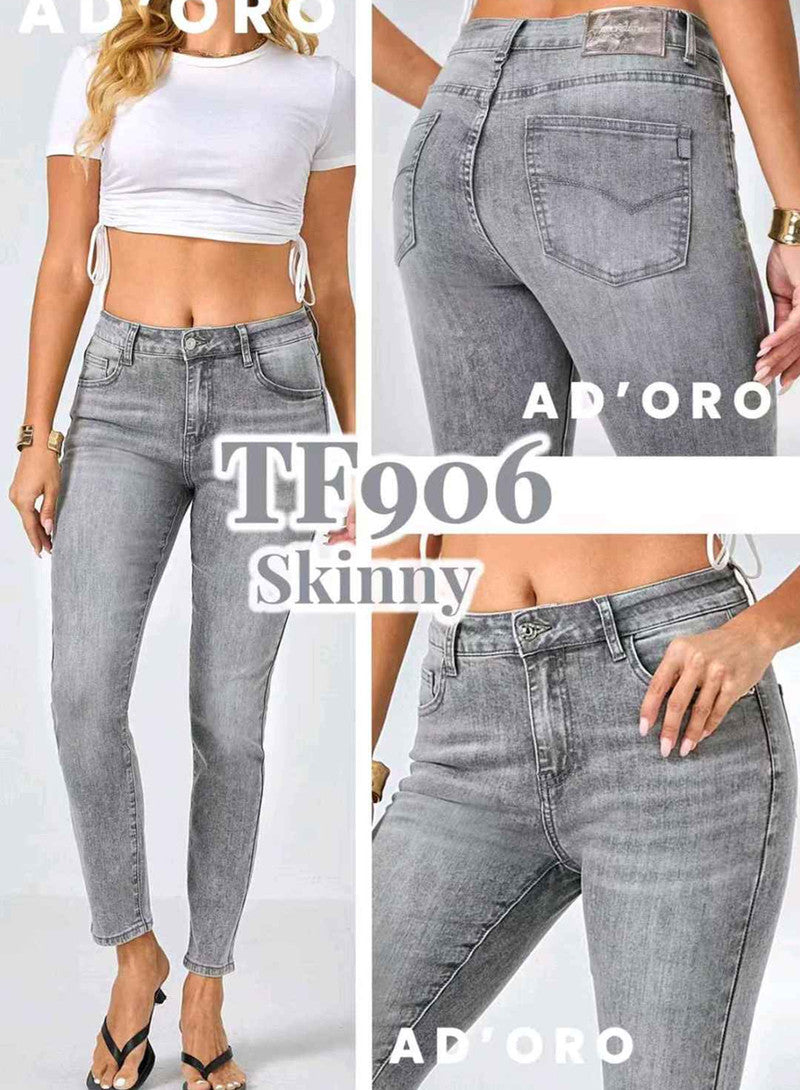 Jeans taglia comoda donna AD'ORO all'ingrosso modello TF906 - L&Y