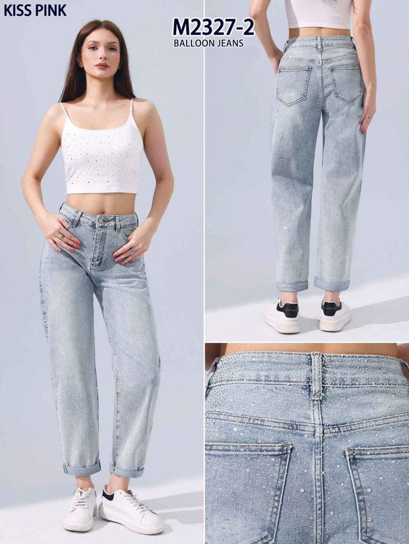 Jeans donna Kiss Pink all'ingrosso modello M2327 - L&Y