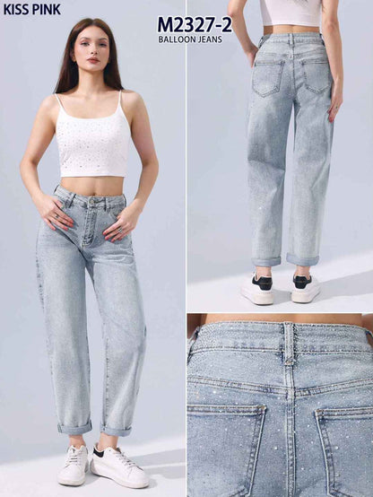 Jeans donna Kiss Pink all'ingrosso modello M2327 - L&Y