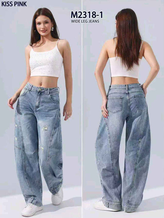 Jeans donna Kiss Pink all'ingrosso modello M2318 - L&Y