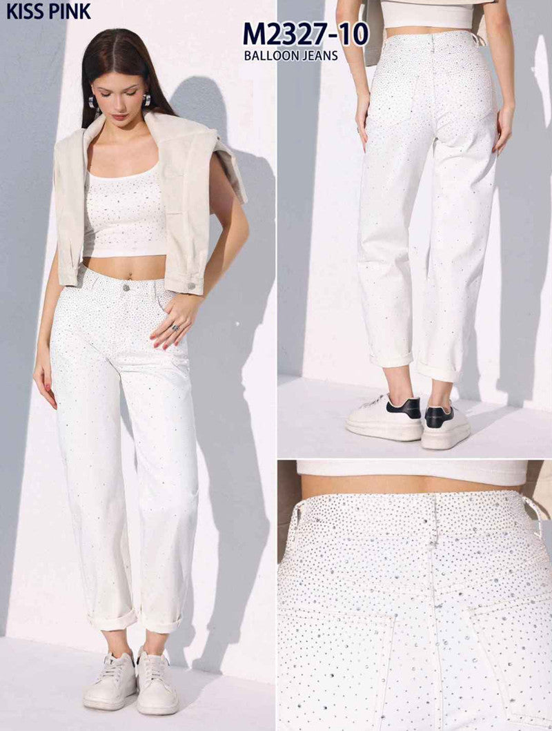 Jeans donna Kiss Pink all'ingrosso modello M2327 - L&Y