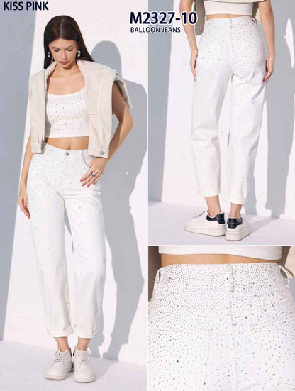 Jeans donna Kiss Pink all'ingrosso modello M2327 - L&Y