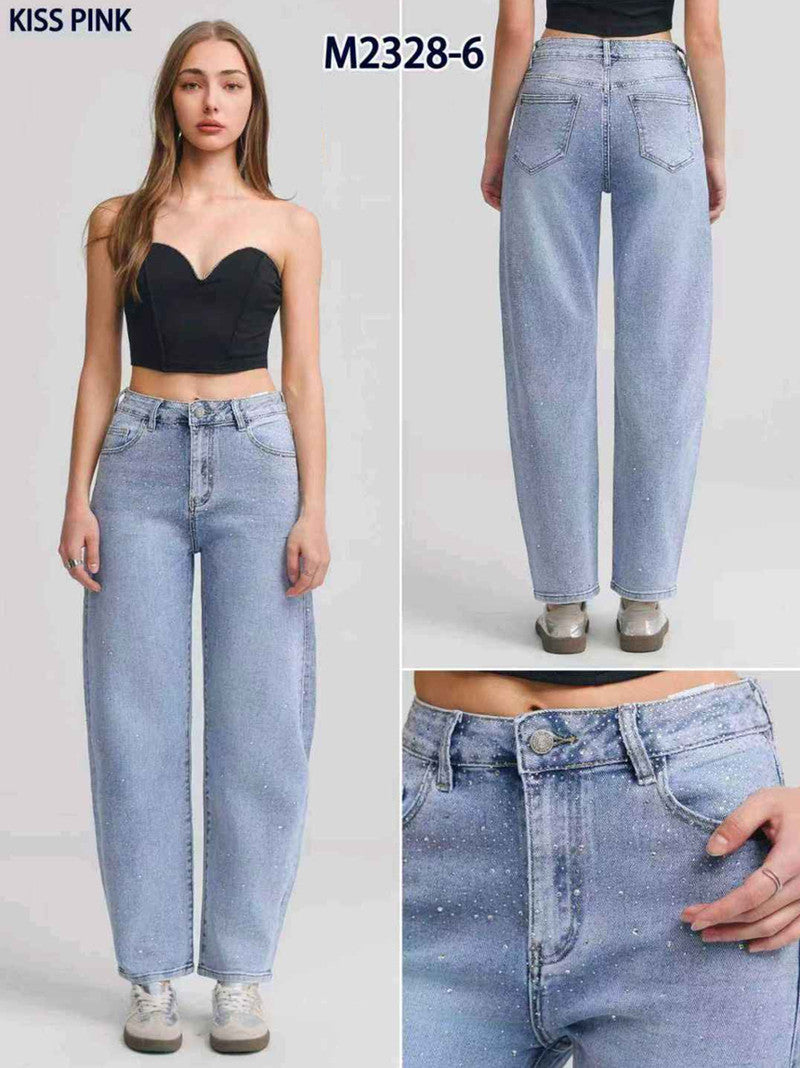 Jeans donna Kiss Pink all'ingrosso modello M2328 - L&Y