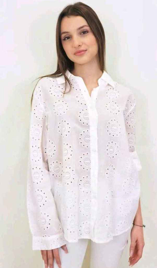 Camicia donna Blu Deise all'ingrosso modello CR-2239 - L&Y