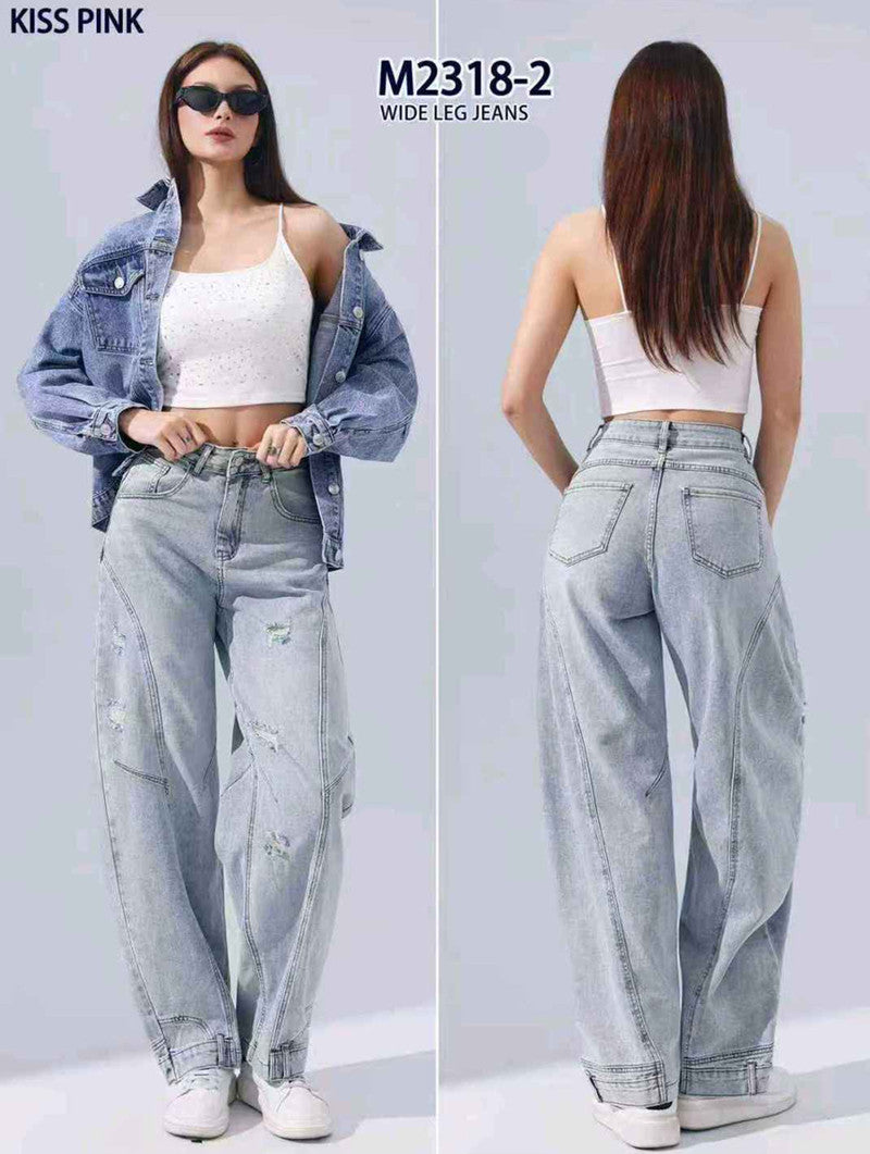 Jeans donna Kiss Pink all'ingrosso modello M2318 - L&Y