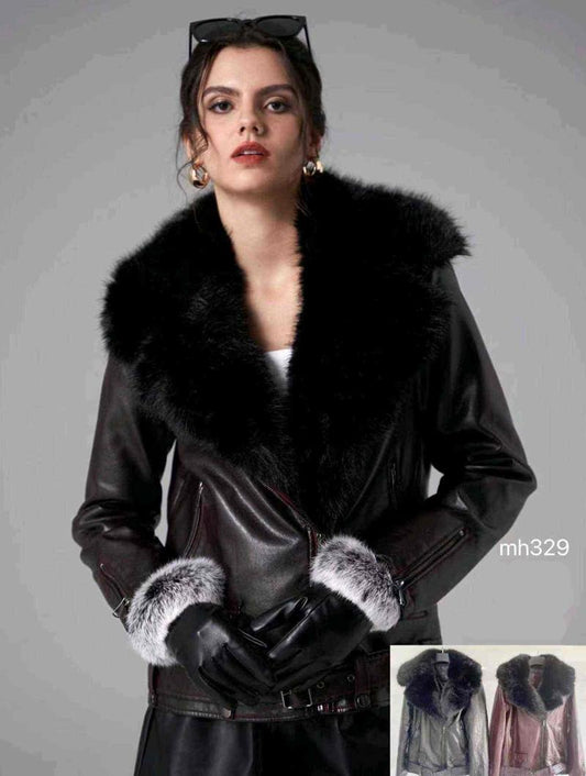 Giacca di ecopelle donna Monte Cervino all'ingrosso modello MH329 - L&Y