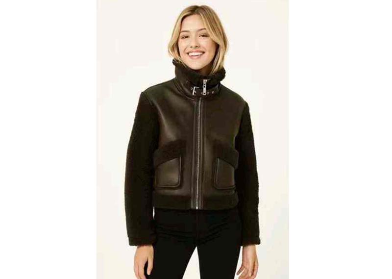 Giacca di ecopelle donna Blu Deise all'ingrosso modello 81371 - L&Y