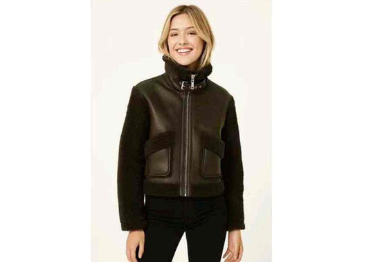 Giacca di ecopelle donna Blu Deise all'ingrosso modello 81371 - L&Y
