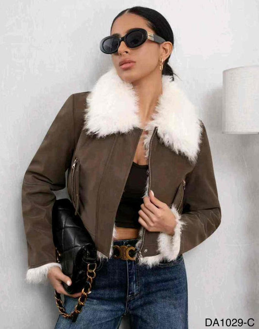 Giacca di ecopelle donna Vinceotto all'ingrosso modello DA-1029(C) - L&Y