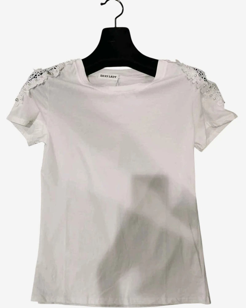 T-shirt donna SEXY LADY Bianco all'ingrosso modello 1802 - L&Y