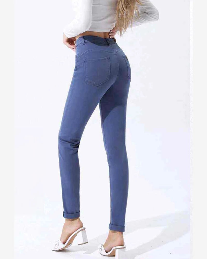 Jeans blu taglia comoda donna Kiss Pink blu all'ingrosso modello AC725 - L&Y