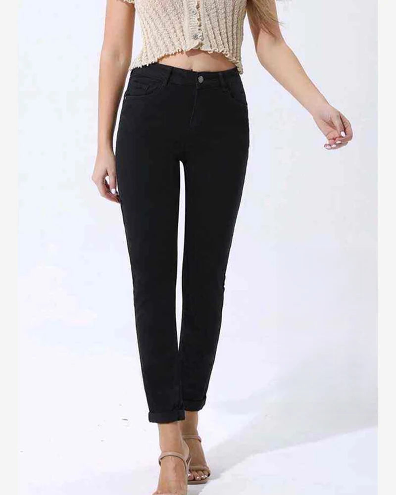 Jeans nero taglia comoda donna Kiss Pink blu all'ingrosso modello AC725 - L&Y
