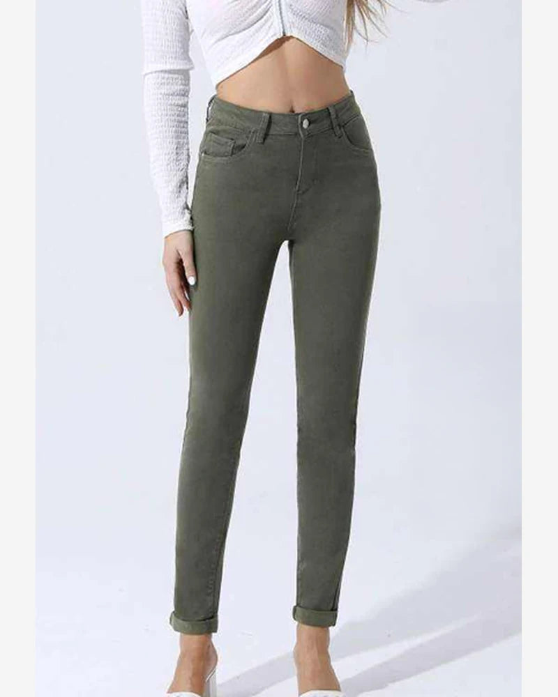 Jeans verde taglia comoda donna Kiss Pink blu all'ingrosso modello AC725 - L&Y