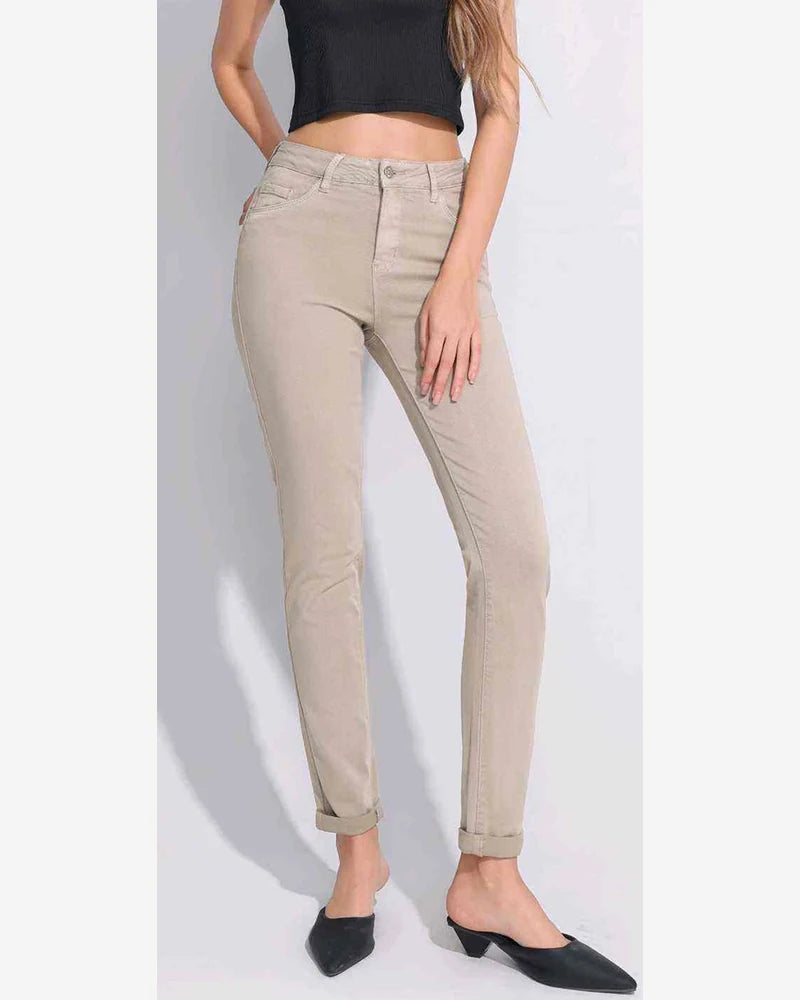 Jeans khaki taglia comoda donna Kiss Pink blu all'ingrosso modello AC725 - L&Y