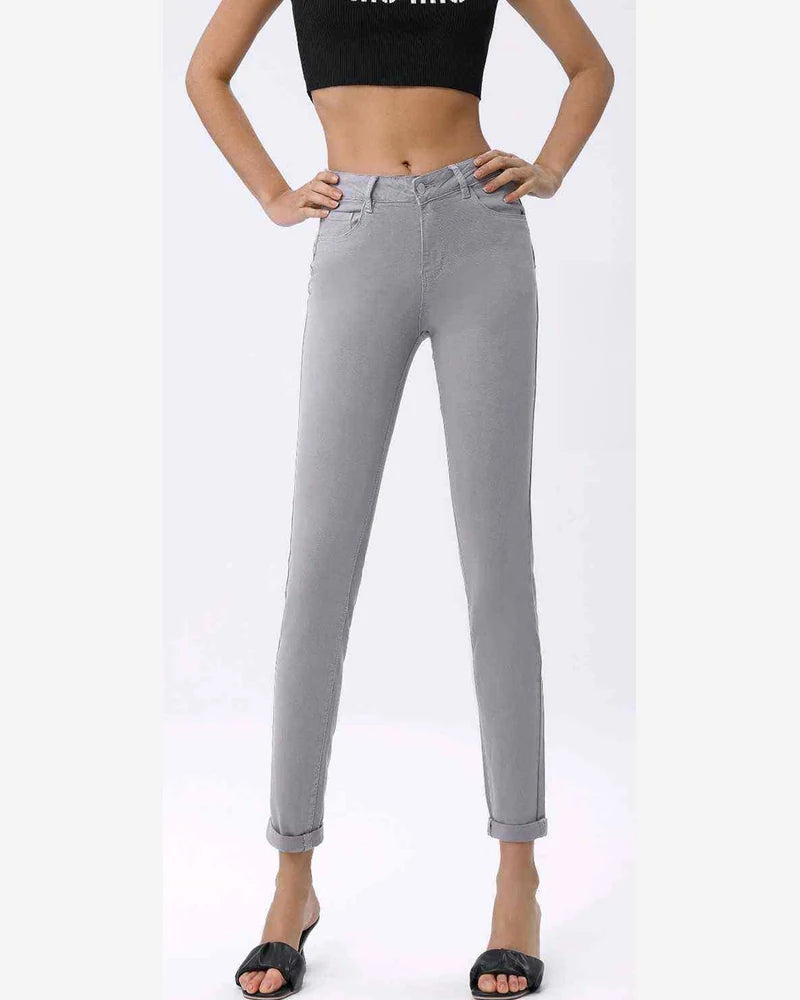 Jeans grigio taglia comoda donna Kiss Pink blu all'ingrosso modello AC725 - L&Y
