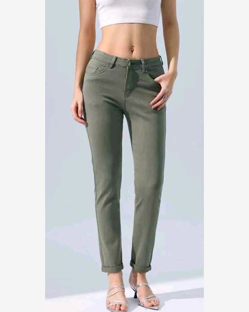 Jeans verde taglia comoda donna Kiss Pink blu all'ingrosso modello AC725 - L&Y