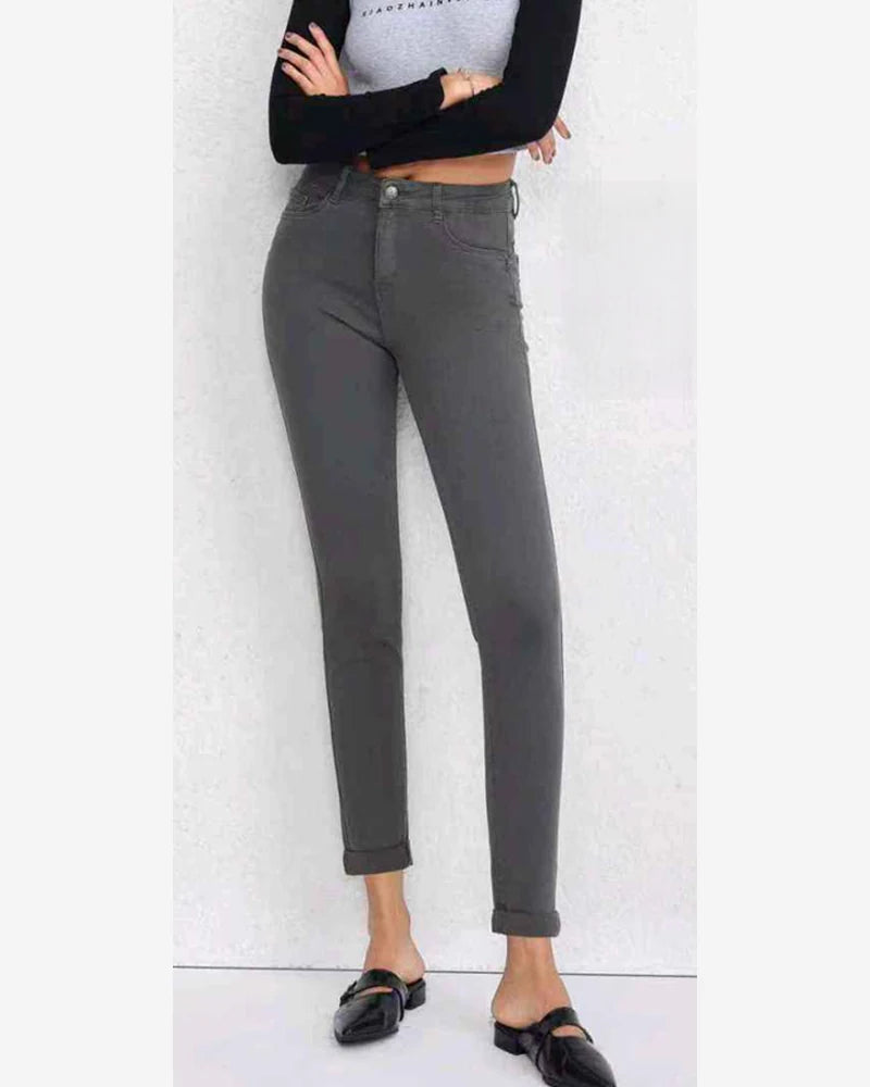 Jeans grigio taglia comoda donna Kiss Pink blu all'ingrosso modello AC725 - L&Y