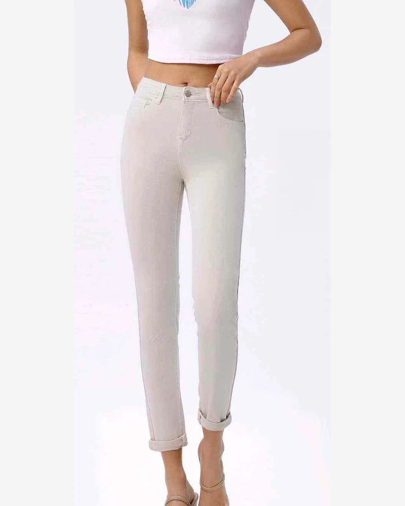 Jeans beige taglia comoda donna Kiss Pink blu all'ingrosso modello AC725 - L&Y