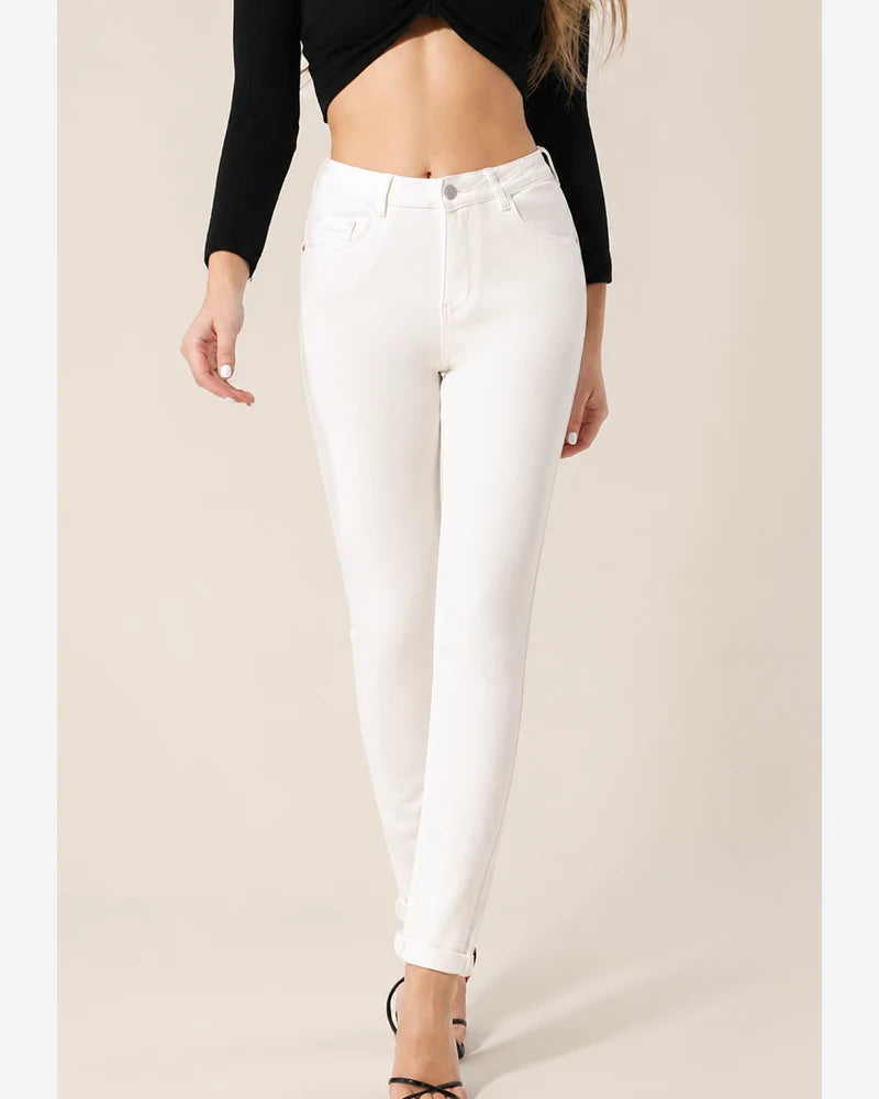 Jeans crema taglia comoda donna Kiss Pink blu all'ingrosso modello AC725 - L&Y