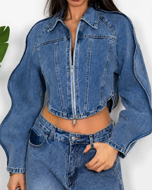 Giacca di jeans donna Vinceotto blu all'ingrosso modello B-389 - L&Y