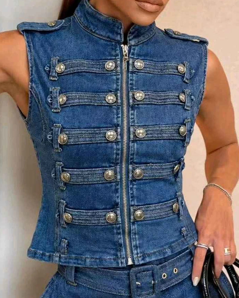 Gilet donna Vinceotto blu all'ingrosso modello B-402 - L&Y