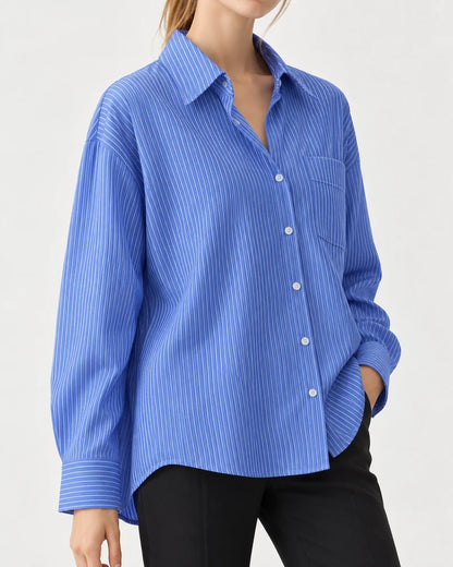 Camicia donna Blu Deise all'ingrosso modello CR-2295 - L&Y