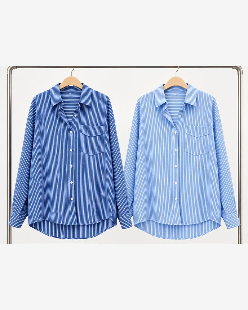 Camicia donna Blu Deise all'ingrosso modello CR-2295 - L&Y - foto 2