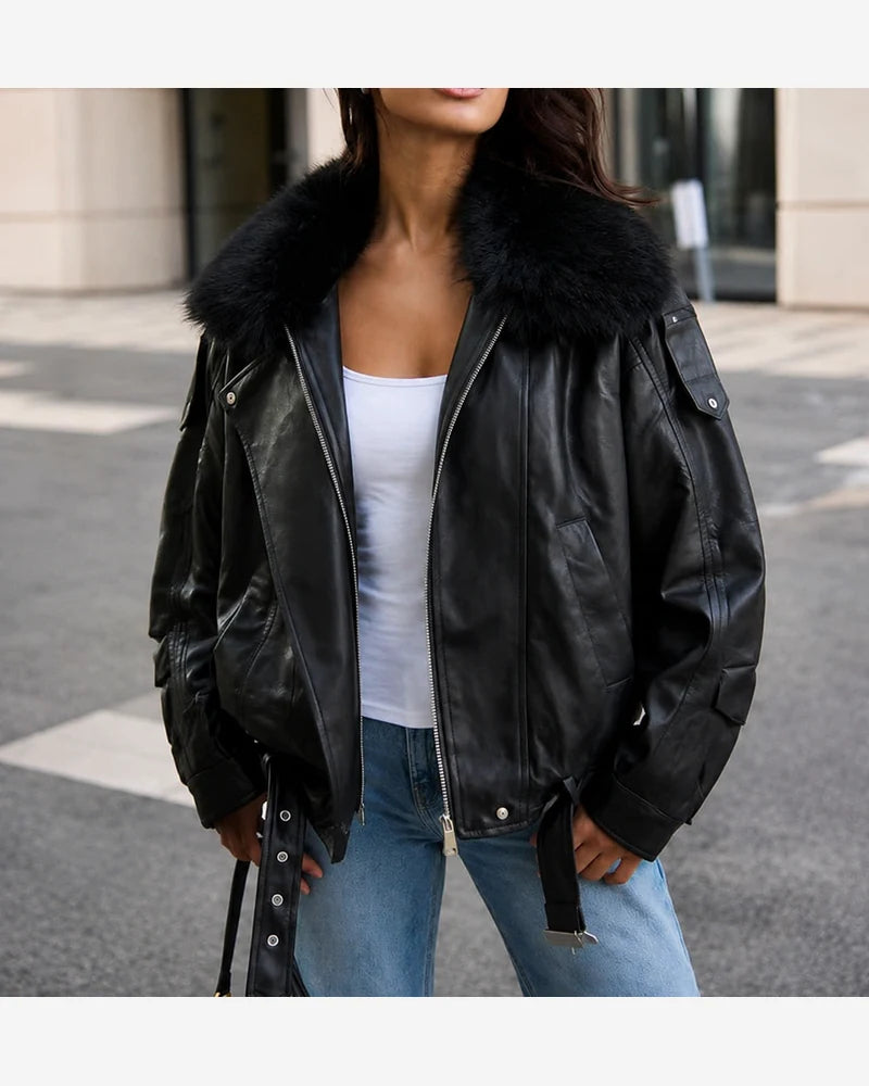 Giacca di ecopelle donna Vincenove all'ingrosso modello DA-1138 - L&Y - foto 2