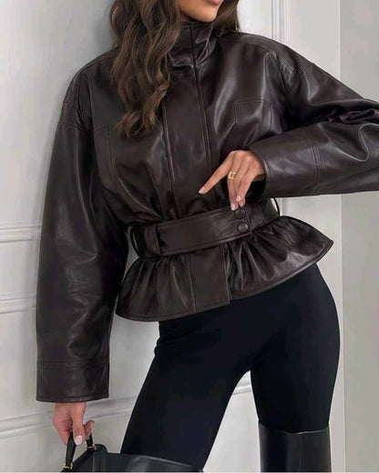 Giacca di ecopelle donna Vinceotto nero all'ingrosso modello DD110 - L&Y
