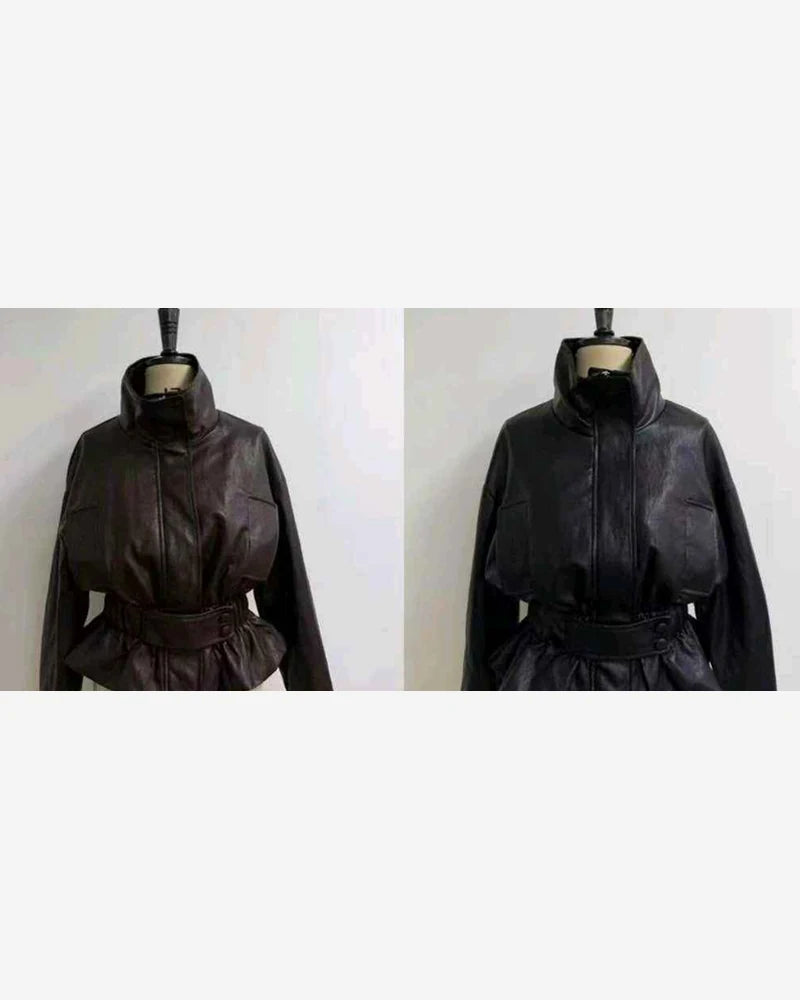 Giacca di ecopelle donna Vinceotto nero all'ingrosso modello DD110 - L&Y - foto 2