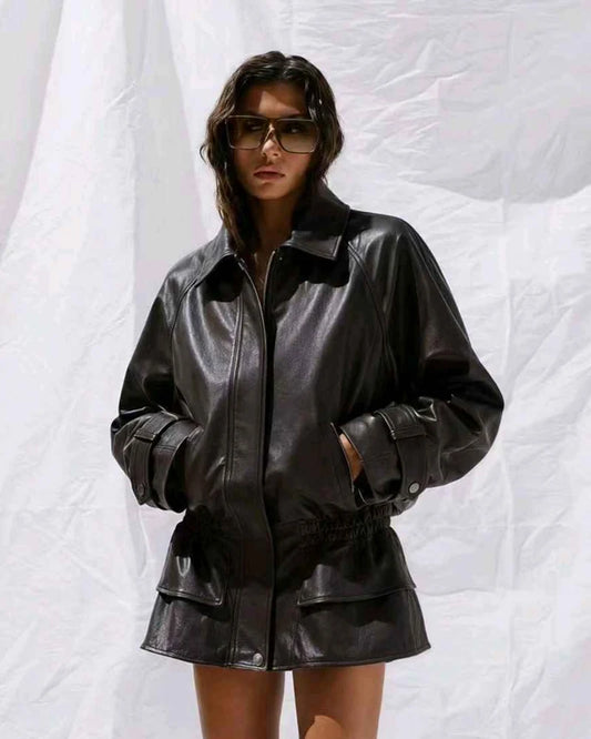 Giacca di ecopelle donna Vinceotto nero all'ingrosso modello DD112 - L&Y