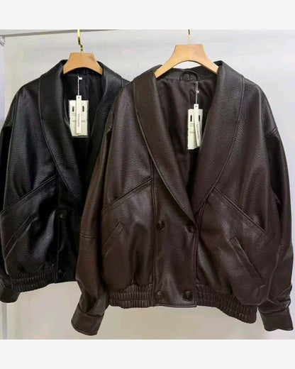 Giacca di ecopelle donna Vincenove nero all'ingrosso modello DD115 - L&Y - foto 2