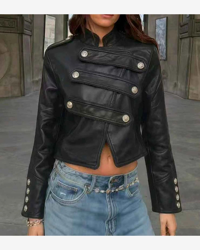 Giacca di ecopelle donna Vinceotto caffè all'ingrosso modello DD125 - L&Y - foto 2
