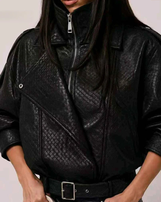 Giacca di ecopelle donna Vinceotto nero all'ingrosso modello DD131 - L&Y