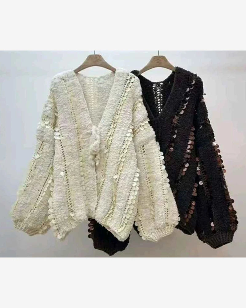 Cardigan donna Vinceotto misto all'ingrosso modello F-26006 - L&Y - foto 2
