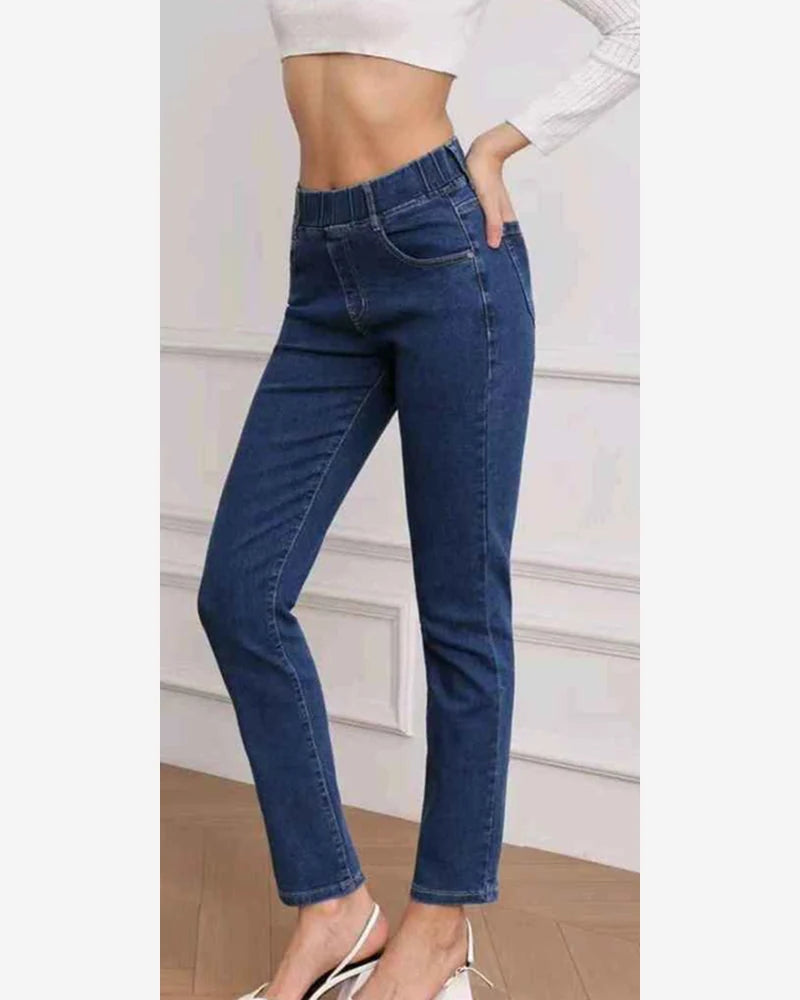 Jeans taglia comoda donna Miss Natalie blu all'ingrosso modello FA9507 - L&Y