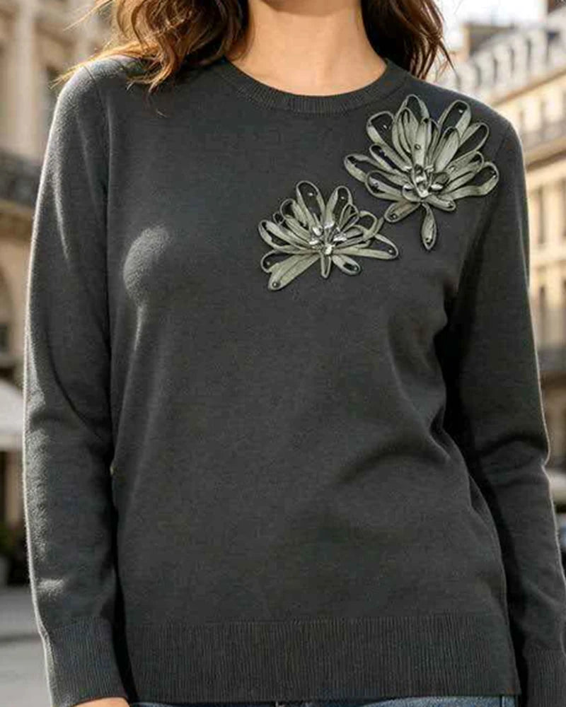 Maglia donna Blu Oltre misto all'ingrosso modello FBS84032 - L&Y