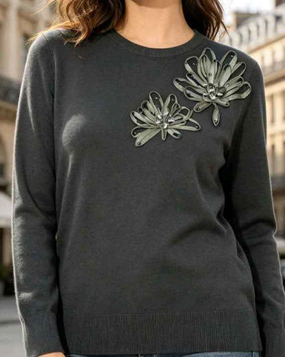 Maglia donna Blu Oltre misto all'ingrosso modello FBS84032 - L&Y