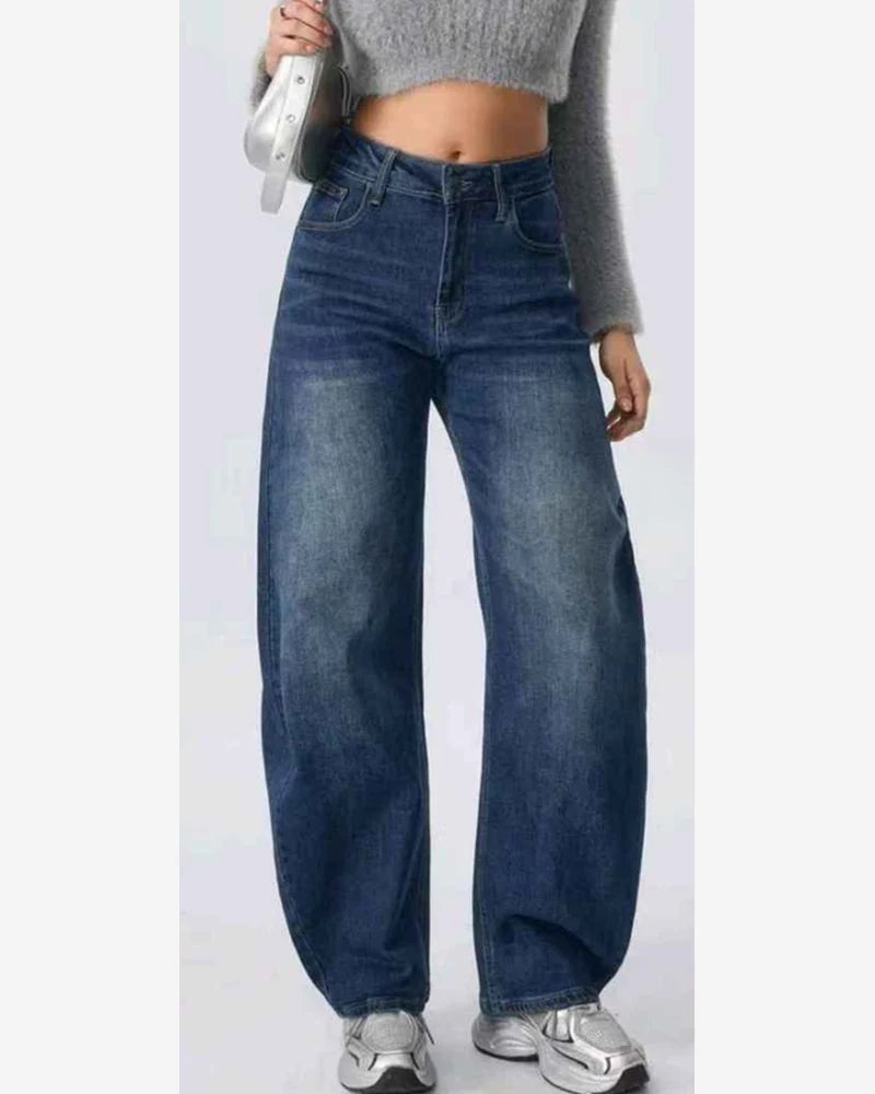 Jeans taglia comoda donna Eilous Jeans blu all'ingrosso modello FK519 - L&Y