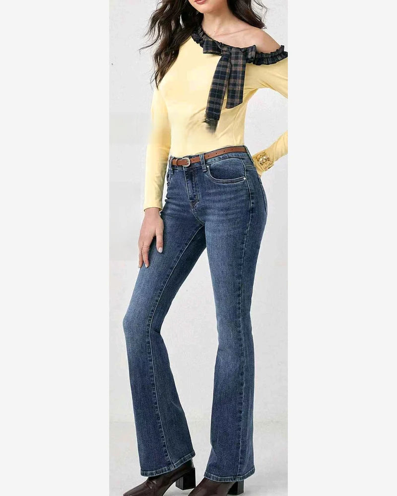 Jeans donna AD'ORO blu-13 all'ingrosso modello FLORA - L&Y