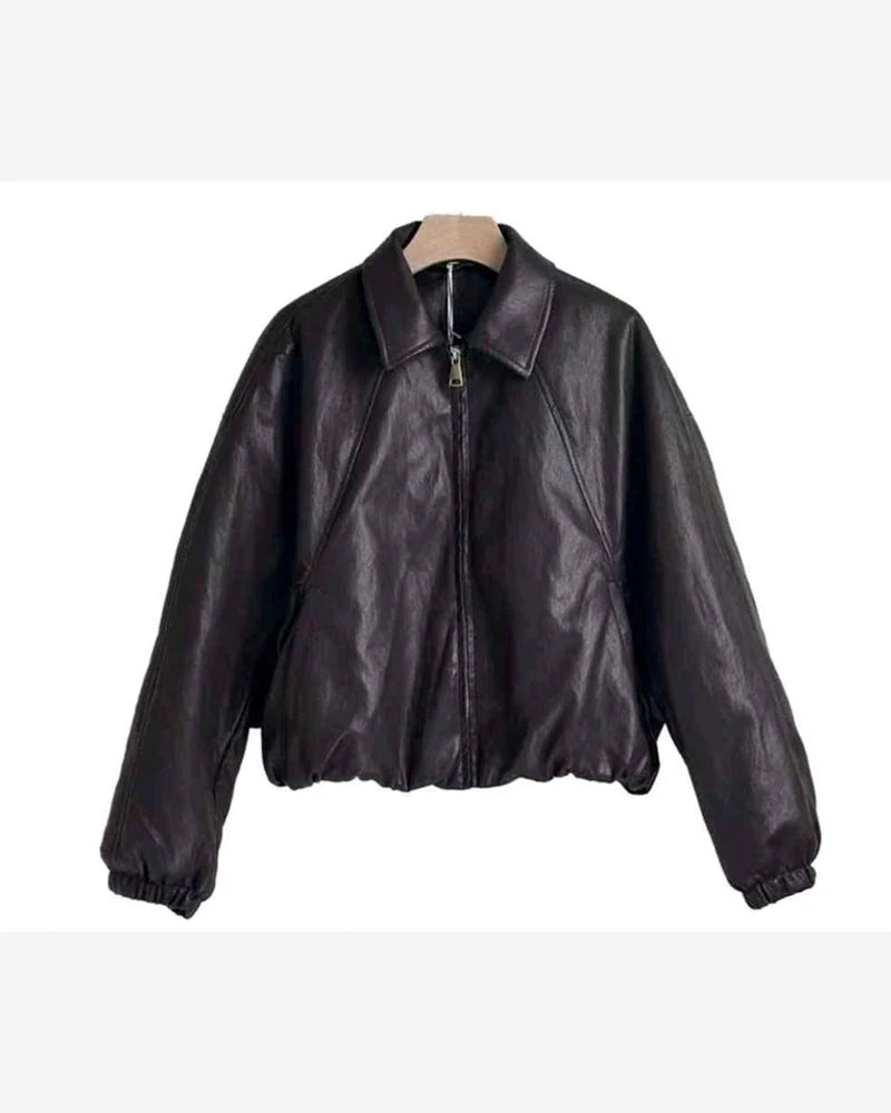 Giacca di ecopelle donna Z-Design marrone all'ingrosso modello G206 - L&Y - foto 2