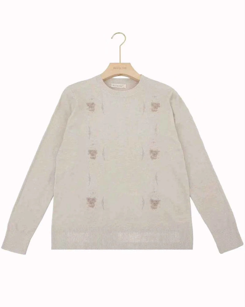 Maglia donna Blu Oltre misto all'ingrosso modello HBS84630 - L&Y