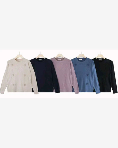 Maglia donna Blu Oltre misto all'ingrosso modello HBS84630 - L&Y - foto 2