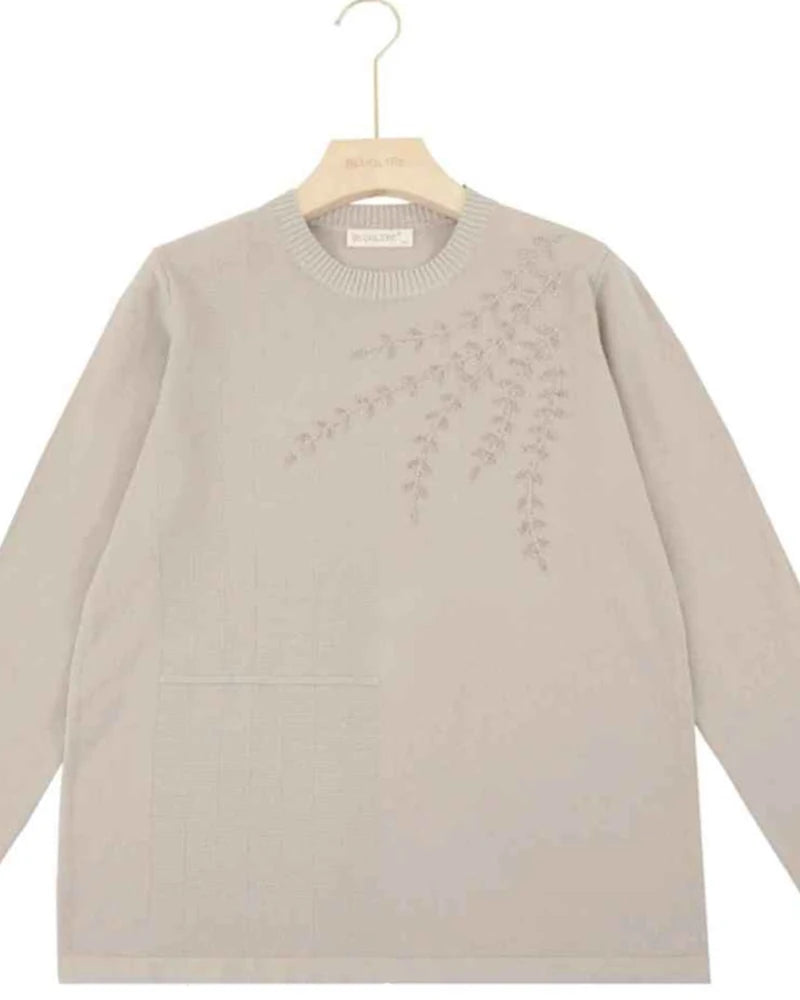 Maglia donna Blu Oltre misto all'ingrosso modello HBS84631 - L&Y