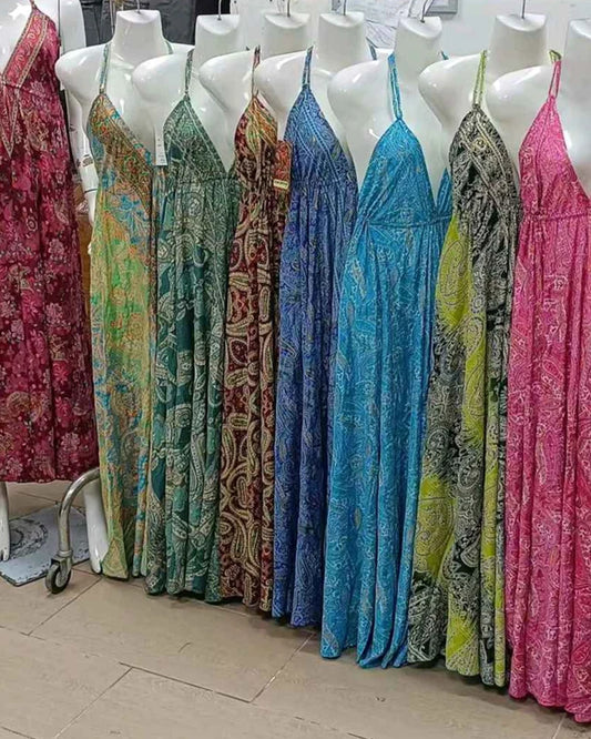 Vestito indiano donna ASIAN EMPORIUM misto all'ingrosso modello HE-S63G - L&Y